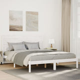 Extra Long Bed Frame without Mattress White 140x220 cm Solid Wood 3309314