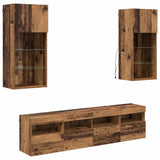 TV Wall Units with LED Old Wood Engineered Wood 3402980