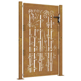 Garden Gate 100x125 cm Corten Steel Bamboo Design 153186