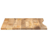 Desk Top with Curve 100x80x2.5 cm Solid Wood Rough Mango 370205