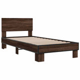Bed Frame without Mattress Brown Oak 75x190 cm Small Single 845816