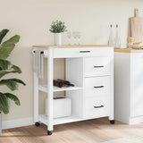 Kitchen Trolley MONZA 84x40x88.5 cm Solid Wood Pine 376117