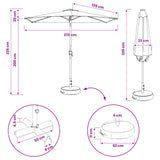 Garden Parasol with LED Lights 270 x 270 cm Polyester Black 42036263