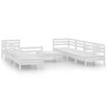 ZNTS 9 Piece Garden Lounge Set White Solid Pinewood 3082518