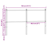 Replace Headboard Smoked Oak 140 cm Engineered Wood and Steel 4007700