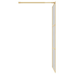 Walk-in Shower Wall with Clear ESG Glass Gold 115x195 cm 154941