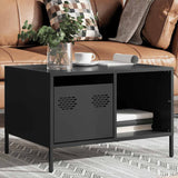 ZNTS Coffee Table Black 68.5x50x43.5 cm Cold-rolled Steel 851280