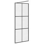 Walk-in Shower Wall with Clear ESG Glass 80x195 cm Black 151023