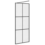 Walk-in Shower Wall with Clear ESG Glass 80x195 cm Black 151023