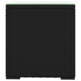Side Table Black 40x37x40,5 cm Poly Rattan and Tempered Glass 319388