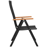 Garden Chair Set of 2 Black PE Rattan Standard Foldable 42798