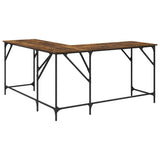 Desk Smoked Oak 149x149x75 cm Engineered Wood 837584