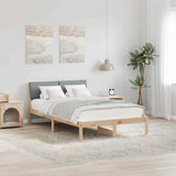 Bed frame Brown and light grey 120 x 190 cm Solid pine wood 878554