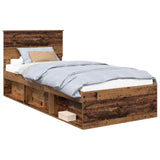 Bed Frame with Headboard Old Wood 90 x 200 cm Engineered wood 3407938