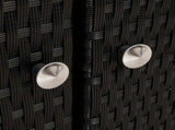 Cabinet Black 70 x 50 x 87 cm Polyester and Roly Ratten 42026912