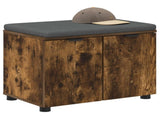 Hall Bench with Cushion with Shelf Smoked Oak 60 x 38 x 46 cm 891476