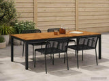Garden Dinner Table Natural and Black 147 x 88.5 x 75 cm 901322
