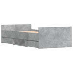 ZNTS Bed Frame without Mattress Concrete Grey 100x200 cm 3203799