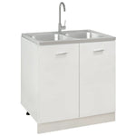 ZNTS Kitchen Sink with Double Basins Silver 800x600x155 mm Stainless Steel 147235