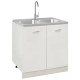 ZNTS Kitchen Sink with Double Basins Silver 800x600x155 mm Stainless Steel 147235