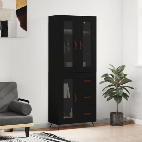 Highboard Black 69.5x34x180 cm Engineered Wood 3198570