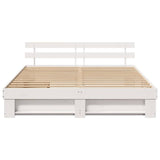 Bed Frame with Headboard White 180 x 200 cm Solid Pine Wood 3382266