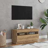 TV Cabinet with LED Lights Artisian Oak 80x35x40 cm Engineered Wood 856358