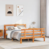 Bed Frame with Headboard without Mattress Wax Brown 120x190 cm Small Double 3306124
