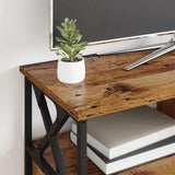 TV Cabinet Old Wood 90 x 33 x 45 cm Engineered Wood and Steel 881301