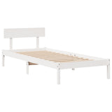 Bed Frame without Mattress White 90x190 cm Single Solid Wood Pine 3305787