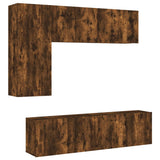 5 Piece TV Wall Units Smoked Oak Engineered Wood 3216468