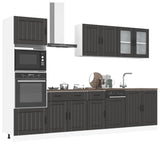 7 Piece Kitchen Cabinet Set Kalmar Black Engineered Wood 3314742