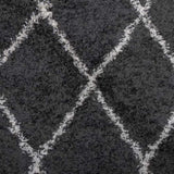 Shaggy Rug PAMPLONA High Pile Modern Black and Cream 160x230 cm 375413