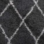 ZNTS Shaggy Rug High Pile Modern Black and Cream 160x230 cm 375413