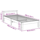 Bed Frame without Mattress 90x200 cm Solid Wood Pine 859232