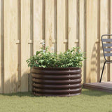 Garden Raised Bed Brown 80 x 80 x 44 cm Steel 42008141
