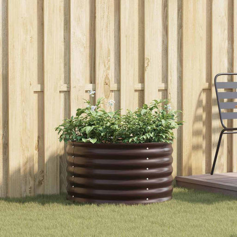 Garden Raised Bed Brown 80 x 80 x 44 cm Steel 42008141