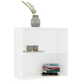 2-Tier Book Cabinet White 80x30x76.5 cm Engineered Wood 800999