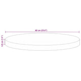 Table Top 60x3.8 cm Round Solid Wood Reclaimed 370025
