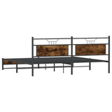 Metal Bed Frame without Mattress Smoked Oak 200x200 cm 3325112
