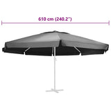 Replacement Fabric for Outdoor Parasol Anthracite 610 cm 312548