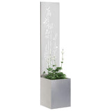 Garden Privacy Screen Floral Sliver 32 x 140 cm Stainless steel 876382