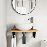 Basin Shelf Wall Mounted Steel and Solid Wood Oak 3302343