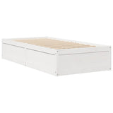 Bed Frame without Mattress White 100x200 cm Solid Wood Pine 846829