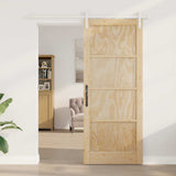 Sliding Door Brown 86 x 211 cm Solid Pine Wood 3333232