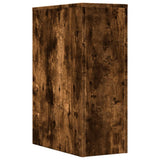 Narrow Bathroom Cupboard with Wheels Smoked Oak Engineered Wood 855281