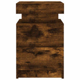 Bedside Cabinets with LED Lights 2 pcs Smoked Oak 35x39x55 cm 836758