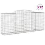 Arched Gabion Baskets 12 pcs 300x50x120/140 cm Galvanised Iron 3146729