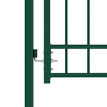 Fence Gate with Spikes Steel 100x175 cm Green 146386
