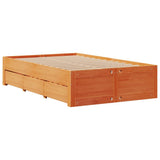 Bookcase Bed without Mattress Wax Brown 135x190 cm Double Solid Wood Pine 3308977